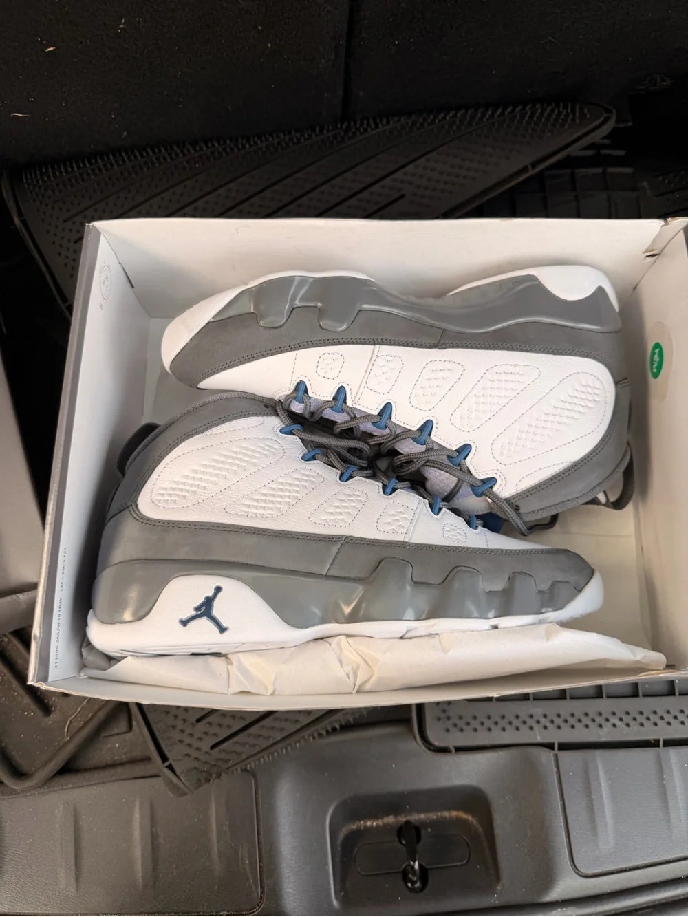 Men's Gray and White Jordan 9 Basketball Shoes